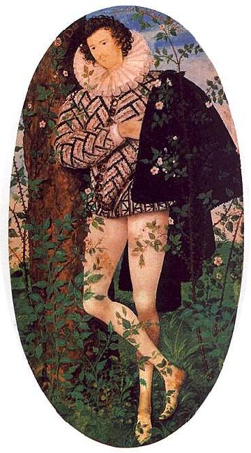 Nicholas Hilliard Young Man Leaning Against a Tree oil painting image